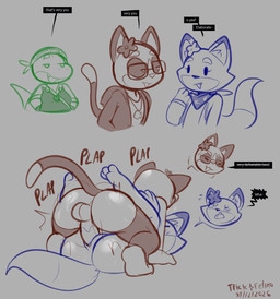 3_toes anthro anthro_on_anthro anthro_penetrated anthro_penetrating anthro_penetrating_anthro big_butt big_penis blush butt clothed clothing cute_fangs dialogue dipstick_tail dot_eyes erection eyes_closed eyewear eyewear_only fangs feet female female_on_bottom female_penetrated flower_on_head from_front_position genitals glasses glasses_only group half-closed_eyes hands_on_hips hoodie hug inner_ear_fluff interspecies jewelry kerchief legs_up lying male male/female male_on_top male_penetrating male_penetrating_female markings mating_press narrowed_eyes necklace nude on_back on_bottom on_top onomatopoeia open_clothing open_hoodie open_topwear penetration penis sex shirt simple_eyes smile sound_effects speech_bubble surprise_sex tail tail_markings teeth text toes topwear trio tuft wearing_glasses felino pixile_studios super_animal_royale ellie_(elliectric) fan_character faolan_(farflord) super_snowshoe_peter arctic_fox canid canine domestic_cat felid feline felis fox lizard mammal reptile scalie snowshoe_cat super_arctic_fox_(sar) super_cat_(sar) super_fox_(sar) super_lizard_(sar) super_snowshoe_cat_(sar) true_fox 2026 english_text hi_res sketch