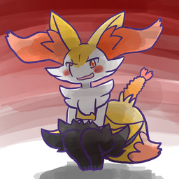 ambiguous_anthro ambiguous_gender anthro biped blush blush_stickers crouching dipstick_tail food front_view looking_at_viewer looking_down looking_down_at_viewer low-angle_view markings object_in_tail open_mouth open_smile shrimp_(food) simple_background smile smug snout solo tail tail_markings annyui0611 nintendo pokemon braixen canid generation_6_pokemon mammal pokemon_(species) 1:1 2024 digital_drawing_(artwork) digital_media_(artwork) full-length_portrait hi_res japanese_description portrait translated_description