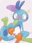 3_fingers anthro belly blue_body blush bodily_fluids cum cum_in_pussy cum_inside duo faceless_character faceless_male female fingers genital_fluids genitals green_markings hair male male/female markings multicolored_hair open_mouth orange_body purple_hair pussy scribble_censorship semi-anthro simple_background spread_pussy spreading tears white_belly nanakusa_leo nintendo pokemon drizzile generation_5_pokemon generation_8_pokemon pokemon_(species) reptile scalie scrafty 3:4 censored hi_res