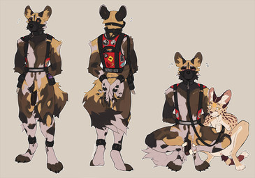 andromorph andromorph/male andromorph_anthro ankle_cuffs anthro anus ball_grab balls barely_visible_anus barely_visible_genitalia barely_visible_vulva bdsm blush blush_lines brown_body brown_fur collar condom_wrapper crouching cuff_(restraint) duo eyes_closed facial_piercing flustered front_view fur genitals hands_behind_back harness humanoid_genitalia humanoid_penis intersex intersex/male intersex_anthro leash leashed_collar lube_bottle male male_anthro markings multicolored_body multicolored_fur muzzle_(object) muzzled nipples nose_piercing nose_ring nude_anthro nude_male paws penis penis_grab petplay piercing rear_view restraints ring_piercing roleplay service service_animal service_dog_harness simple_background spots spotted_body spotted_fur standing tan_background vulva white_body white_fur strayserval fari_paredes lex_(servalex) african_wild_dog canid canine felid feline mammal serval 2023 hi_res