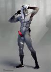 2019 abs absurd_res anthro asuvir_(character) athletic balls biped black_body black_fur blue_eyes bovid caprine chain claws d20 dice digital_media_(artwork) directional_arrow fur genitals goat grey_body grey_fur hair hi_res horn jewelry knot looking_at_viewer male mammal markings muscular muscular_anthro naruka necklace paws pecs pen pencil_(object) pendant penis piercing red_penis simple_background small_tail snowflake solo star tail tattoo treble_clef white_body white_fur white_hair