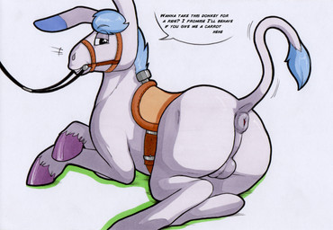 anus backsack balls bdsm bridle butt equine_anus feral feralized genitals hooves male petplay ponyplay presenting presenting_anus presenting_hindquarters puffy_anus raised_tail roleplay saddle simple_background solo tail tail_anus tail_tuft text tuft white_background rotten_owl aggretsuko sanrio tadano_(aggretsuko) asinus donkey equid equine mammal hi_res traditional_media_(artwork)