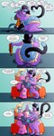 anthro canon_x_oc dominant dominant_female facesitting female group group_sex handjob kiss_mark kissing larger_female male male/female mff_threesome penile sex sitting_on_another size_difference smaller_male text threesome two_doms_one_sub jamearts nintendo pokemon undertale_(series) bratty_(undertale) catty_(undertale) crocodilian felid feline generation_4_pokemon lucario mammal pokemon_(species) reptile scalie absurd_res english_text hi_res