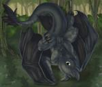 absurd_res ambiguous_gender black_scales claws cloaca dragon feral forest hi_res how_to_train_your_dragon looking_at_viewer night_fury outside redraptor16 scales scalie solo tail_fin toothless tree upside_down wings
Rating: Safe
Score: 9
User: EsalRider
Date: March 11, 2014