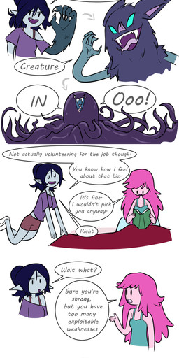 black_hair candy dessert food grey_body grey_skin hair humanoid_pointy_ears not_furry pink_body pink_hair pink_skin pointy_ears romantic romantic_couple text tickling hugglefish adventure_time cartoon_network marceline_abadeer princess_bubblegum candy_humanoid candy_people_(at) food_creature food_humanoid humanoid living_candy vampire 2022 absurd_res comic english_text hi_res long_image tall_image
