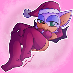 christmas_clothing clothing feet female footwear holidays solo screaming_watermelon christmas sega sonic_the_hedgehog_(series) rouge_the_bat bat mammal 1:1 hi_res