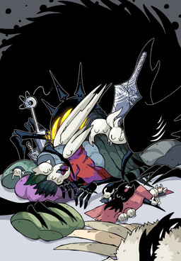 2_horns 4_eyes 6_eyes ambiguous_gender black_body cloak clothed clothing eyes_closed female fingers fur group horn melee_weapon multi_eye red_cloak red_clothing sleeping thread weapon wings osakana2gou hollow_knight_(franchise) team_cherry broken_vessel_(hollow_knight) hollow_knight_(character) hornet_(hollow_knight) nosk_(hollow_knight) radiance_(hollow_knight) shade_(hollow_knight) shade_lord_(hollow_knight) the_knight_(hollow_knight) arthropod infected_(species) insect lepidopteran moth shadow_creature vessel_(species) weaver_(hollow_knight) 2022 half_sister_(lore) sibling_(lore) sister_(lore)