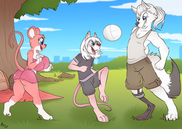 action_pose adolescent anthro ball big_breasts big_butt biped black_markings black_nose bottomwear breasts brown_bottomwear brown_clothing brown_shorts buckteeth butt cheek_tuft clothed clothing countershade_face countershade_fur countershade_torso countershading crop_top day digitigrade dipstick_tail facial_tuft female fur gloves_(marking) grin group hair leg_markings looking_at_another male markings missing_leg open_mouth open_smile outside pink_body pink_bottomwear pink_clothing pink_fur pink_shirt pink_shorts pink_topwear plant playing ponytail pose prosthetic prosthetic_leg prosthetic_limb shirt shorts smile socks_(marking) tail tail_markings tank_top teeth tight_clothing tongue topwear tree trio tuft white_body white_countershading white_fur white_hair young young_anthro young_female young_male fuf hick_(boonboon) missie_mouse canid canine fox hybrid mammal mouse murid murine rodent 2019 daughter_(lore) father_(lore) father_and_child_(lore) father_and_daughter_(lore) father_and_son_(lore) parent_(lore) parent_and_child_(lore) parent_and_daughter_(lore) parent_and_son_(lore) son_(lore)