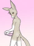 anthro big_penis blush covering covering_self erection genitals long_ears long_penis male nervous penis shy simple_background solo tail young tridark taquito asinus donkey equid equine mammal