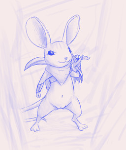armor backpack casual_nudity clothing confident female feral gauntlets genitals gloves handwear melee_weapon mostly_nude pose scarf scarf_only solo sword vulva weapon weapon_on_shoulder wristband tabloi moss_(game) quill_(moss) mammal mouse murid murine rodent hi_res