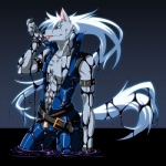 2014 abs anthro armlet belt black_nose blue_eyes bracelet canine chest_tuft claws clothed clothing fangs fur gradient_background grey_fur hair ink inumania jewelry licking long_hair male mammal muscles pants pecs plain_background smile_pretty_cure solo standing studded_armlet studded_bracelet teeth tight_clothing tongue tongue_out tuft white_hair wolf wolfrun zipper
Rating: Safe
Score: 2
User: iwasbored
Date: March 01, 2014
