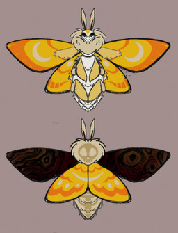 2_antennae 4_legs 4_wings antennae_(anatomy) arthropod_abdomen bald closed_smile eyelashes eyespots fluffy_body front_view fur insect_wings lepidopteran_wings markings monotone_background mouth_closed multi_wing multicolored_wings narrowed_eyes nude nude_anthro nude_female purple_background quadruped rear_view ruff simple_background skull_(marking) smile solo spread_wings white_body wings yellow_antennae yellow_legs yellow_wings luntali999 mortha_(luntali999) arthropod insect lepidopteran moth 2026 digital_drawing_(artwork) digital_media_(artwork) flat_colors