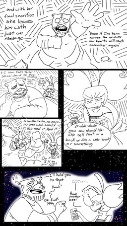 anthro dialogue duo female human_on_anthro interspecies male male/female profanity text sloppypauper human humanoid lagomorph mammal 4k 9:16 absurd_res comic english_text hi_res