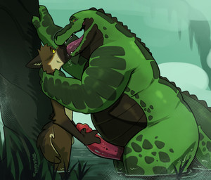 anthro anthro_on_anthro balls barazoku big_dom_small_sub big_penis detailed_background dominant duo extreme_french_kiss french_kissing fur genitals green_body green_scales half-closed_eyes humanoid_genitalia humanoid_penis hypnosis hypnotic_eyes kissing larger_male male male/male mind_control multicolored_body multicolored_fur multicolored_scales narrowed_eyes nude outside overweight overweight_anthro overweight_male penis plant ringed_eyes scales size_difference smaller_male swamp tail teeth tree two_tone_body two_tone_scales water haps lucas_(lucastheshep) alligator alligatorid canid canine canis crocodilian domestic_dog german_shepherd herding_dog mammal pastoral_dog reptile scalie digital_media_(artwork) hi_res