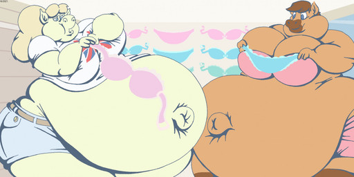 anthro belly belt big_belly big_breasts blonde_hair blue_eyes bottomwear bra breasts brown_body brown_fur brown_hair clothing crop_top duo female fur hair huge_belly huge_breasts huge_thighs morbidly_obese morbidly_obese_anthro morbidly_obese_female navel obese obese_anthro obese_female outie_navel overweight overweight_anthro overweight_female panties pregnant pregnant_anthro pregnant_female shirt shorts thick_thighs topwear underwear union_jack union_jack_clothing union_jack_shirt yellow_body yellow_fur virus-20 lorraine_pearson tina_horse equid equine horse mammal 2021 digital_media_(artwork)