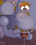 anal anal_penetration animate_inanimate anthro anthro_penetrated balls belly belly_inflation big_balls big_belly big_penis black_eyes bodily_fluids canid canine cum cum_in_ass cum_in_plushie cum_inflation cum_inside cum_on_penis dipstick_tail duo excessive_cum excessive_genital_fluids flaccid fox genital_fluids genitals hi_res huge_belly huge_penis human human_on_anthro human_penetrating human_penetrating_anthro hyper hyper_belly inflation interspecies kiffy_(artist) leaking_cum living_plushie lying male male/male male_penetrated male_penetrating male_penetrating_male mammal markings mouthless multicolored_body nude on_back penetration penis plushie plushophilia sega sex sonic_the_hedgehog_(series) stitch_(sewing) tail tail_markings tails_doll two_tone_body white_body