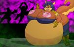 anthro areola belly big_belly big_breasts breasts ear_piercing female fur group hand_on_belly huge_breasts hyper hyper_breasts inflation markings mole_(marking) nipples orange_body orange_fur piercing resting_on_belly solo_focus cleverfoxman sly_cooper_(series) sony_corporation sony_interactive_entertainment sucker_punch_productions carmelita_fox canid canine fox mammal