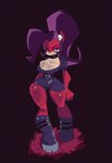 alternative_fashion anthro big_breasts boots breasts cleavage clothed clothing female fishnet_clothing footwear fur goth grin hair purple_hair shoes smile solo wide_hips jdwalkrat activision crash_bandicoot_(series) evil_coco hi_res