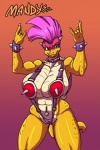 abs anthro armor biceps big_breasts breasts cleavage clothed clothing collar female horn huge_breasts looking_at_viewer mohawk muscular muscular_anthro muscular_female navel navel_pendant navel_piercing nipple_analogue non-mammal_breasts piercing skimpy solo unconvincing_armor jaeh mario_bros nintendo fan_character mandy_koopa_(slb) koopa reptile scalie 2011 digital_media_(artwork) hi_res