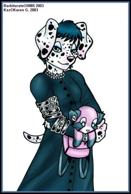 alternative_fashion anthro backpack black_body black_fur black_spots female fur glamfur goth mall_goth markings simple_background solo spots spotted_body spotted_fur white_background white_body white_fur zeriara kazera canid canine canis dalmatian domestic_dog mammal 2003