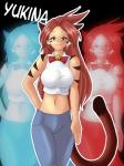 big_breasts black_stripes blue_eyes bottomwear breasts brown_eyes brown_hair cat_tail clothed clothing ear_tuft female fusion hair hand_behind_back heterochromia huge_breasts inner_ear_fluff long_hair midriff navel pants red_hair shirt smile solo stripes topwear tuft sageofotherworlds caribbean_blue tina_(caribbean_blue) yuki_(caribbean_blue) yukina_(nekonny) animal_humanoid cat_humanoid felid felid_humanoid feline feline_humanoid humanoid mammal mammal_humanoid pantherine pantherine_humanoid tiger_humanoid 3:4