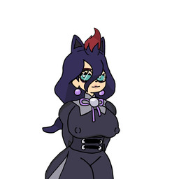 alternative_fashion big_breasts breasts clothed clothing corset dark_hair dress ear_piercing ear_ring eyewear female fox_ears fur glasses goth green_eyes human_disguise lingerie lipstick makeup nipples piercing red_body red_fur ring_piercing solo thick_thighs topwear frutigooner nintendo pokemon hex_maniac generation_5_pokemon humanoid pokemon_(species) zorua 1:1