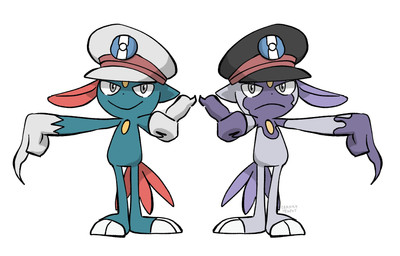 after_transformation anthro clothing duo frown gesture hand_gesture hat headgear headwear male pointing pointing_down smile furious_kettle nintendo pokemon pokemon_legends_arceus pokemon_mystery_dungeon spike_chunsoft emmet_(pokemon) ingo_(pokemon) generation_2_pokemon generation_8_pokemon hisuian_form hisuian_sneasel pokemon_(species) regional_form_(pokemon) sneasel hi_res sibling_(lore) twins_(lore)
