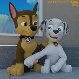 feral furniture genitals male male/male on_sofa penis sofa touching_penis young young_feral unknowndata paw_patrol chase_(paw_patrol) marshall_(paw_patrol) canid canine canis dalmatian domestic_dog german_shepherd herding_dog mammal pastoral_dog 1:1 3d_(artwork) digital_media_(artwork) hi_res