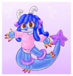 anthro bow_(feature) clean_diaper clothed clothing diaper female horn inflatable looking_at_viewer pattern_diaper pool_toy pull-ups_(diaper) rings_on_arms rings_on_legs simple_background smile solo spread_arms sweater tail tail_star topwear wearing_diaper wings wayletuwu mythology chrissy_(zoran) angel_dragon animate_inanimate dragon living_inflatable mythological_creature mythological_scalie scalie