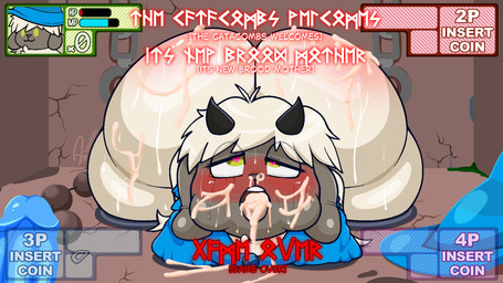 ahegao ambiguous_gender anal_beads anthro big_butt blush bodily_fluids butt butt_from_the_front cum cum_in_mouth cum_inside cum_on_butt cum_on_face dungeon futhark game_over game_ui gameplay_mechanics genital_fluids heart_eyes heart_symbol huge_butt leaking_cum looking_pleasured public_use questionable_consent runes sex_toy stuck stuck_in_ground sweat text through_floor softestpuffss bovid caprine mammal sheep 16:9 english_text hi_res widescreen male_(lore)