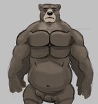 4_arms 4_pecs anthro belly biceps boxer_briefs boxer_briefs_only brown_body brown_fur bulge clothed clothing detailed_bulge front_view frown fur genital_outline grey_background long_torso looking_at_viewer looking_down male multi_arm multi_limb multi_pecs multifur musclegut muscular neck_tuft pecs penis_outline simple_background solo standing topless tuft underwear underwear_only nobodyshouse bear brown_bear mammal ursine 2018 colored_sketch digital_drawing_(artwork) digital_media_(artwork) guide_lines portrait sketch three-quarter_portrait