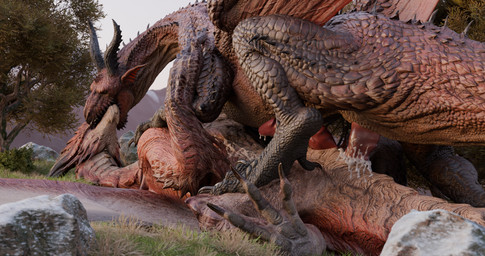 anal anal_penetration animal_genitalia bodily_fluids claws cum cum_in_ass cum_inside cum_on_chest cum_on_own_chest cum_on_self duo erection feral feral_on_feral feral_penetrated feral_penetrating feral_penetrating_feral finger_claws genital_fluids genital_slit genitals kissing leaking_cum long_neck male male/male male_penetrated male_penetrating male_penetrating_male penetration penis red_body red_scales scales sex snout toe_claws sabuthedragon capcom dragon's_dogma monster_hunter mythology grigori dragon elder_dragon mythological_creature mythological_scalie safi'jiiva scalie 256:135 3d_(artwork) digital_media_(artwork) hi_res