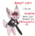 anthro biped brown_eyes brown_hair fur hair holding_stylus looking_at_viewer male pink_body pink_fur small_body solo noarustar canid canine fennec_fox fox mammal true_fox animated no_sound short_playtime webm