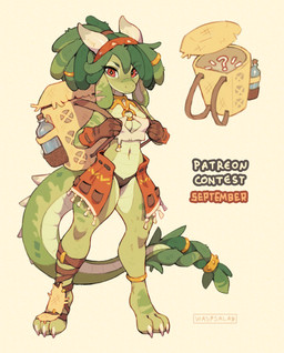 anthro backpack braided_dreads braided_hair breasts claws cleavage clothed clothing dreadlocks female gloves hair handwear horn jewelry legwear looking_at_viewer navel panties ponytail simple_background solo spines tail underwear waspsalad mythology mirumi_(quake-1) dragon kobold mythological_creature mythological_scalie scalie wingless_dragon 2023 absurd_res hi_res