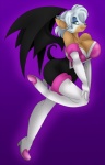 aakashi anthro bare_shoulders bat big_breasts breasts cleavage clothed clothing comic female mammal membrane_(anatomy) membranous_wings rouge_the_bat sega solo sonic_the_hedgehog_(series) transformation wings