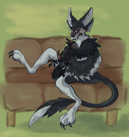 3_fingers 3_toes 4_ears 4_toes ambiguous_feral ambiguous_gender anatomically_correct anatomically_correct_cloaca anatomically_correct_genitalia animal_genitalia animal_penis anthro anthro_on_feral avian_feet avian_legs beak bent_legs bestiality big_penis big_tail biped bipedal_feral black_beak black_body black_claws black_feathers black_finger_claws black_fur black_sclera black_scutes blue_eyes blush blush_lines blushing_profusely bodily_fluids chest_tuft claws cloaca cloaca_juice curling_toes digitigrade dominant dripping duo ear_tuft embarrassed erection eye_contact feathered_wings feathers feet feral finger_claws fingers fluffy foreplay forked_tongue fur furniture genital_fluids genitals green_background grey_body grey_feathers grope hair holding_character imminent_sex interspecies larger_anthro larger_dom larger_male leaking_precum licking licking_lips licking_own_lips long_tail looking_at_another male male_anthro motion_lines multi_ear multicolored_body multicolored_feathers narrowed_eyes naughty_face nude on_lap on_sofa open_mouth pawpads paws penis pink_pawpads precum precum_drip purple_eyes raised_leg rape_face red_penis scuted_legs scutes simple_background sitting sitting_on_lap sitting_on_sofa size_difference slim smaller_ambiguous smaller_feral smile smug sofa tail tail_feathers tail_motion talons tapering_penis text throbbing throbbing_penis toe_claws toes tongue tongue_out tuft tufted_fur two_tone_body two_tone_feathers white_body white_feathers white_fur winged_arms wings kestrel_(artist) fyr_(fenrir784) teek avali avian bird corvid jackdaw oscine passerine western_jackdaw colored digital_drawing_(artwork) digital_media_(artwork) english_text hi_res shaded signature maleherm_(lore)