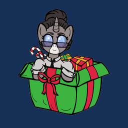 accessory black_hair black_necktie blue_eyes candy candy_cane clothed clothed_feral clothing collared_shirt dessert dress_shirt eyelashes eyewear female feral food gift glasses green_ribbon grey_body grey_horn hair hair_bun holidays horn necktie red_ribbon shirt simple_background solo topwear transparent_background white_clothing white_shirt white_topwear yellow_ribbon rioluu christmas hasbro my_little_pony mythology fan_character written_word_(ballad) equid equine mammal mythological_creature mythological_equine unicorn 1:1 2025 alpha_channel