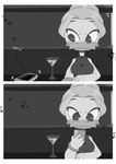 absurd_res anatid anseriform avian bar bird comic disney duck ducktales ducktales_(2017) female furniture goldie_o'gilt hi_res monochrome threek