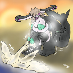 2_penises anthro beach bite bite_mark blush bodily_fluids breasts cum cum_on_leg cum_splatter excessive_cum excessive_genital_fluids foreskin genital_fluids genitals gynomorph hair hair_over_eyes intersex masturbation membrane_(anatomy) multi_genitalia multi_penis multicolored_body musk musky_armpit musky_body musky_cum musky_penis nude nude_beach orgasm orgasm_face overweight overweight_gynomorph overweight_intersex penis retracted_foreskin sagging_breasts sea shaking shark_tail sharp_teeth solo stretch_marks sunset teeth tongue tongue_bite tongue_out trembling two_tone_body water webbed_hands ishitmypants aquatic fish ground_shark hammerhead_shark shark 1:1 hi_res trans_(lore) trans_woman_(lore)