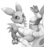abdominal_bulge age_difference anthro anthro_penetrated balls bodily_fluids cum cum_from_pussy cum_in_pussy cum_inside duo feet female female_penetrated genital_fluids genitals hindpaw leaking_cum lying male male/female male_penetrating male_penetrating_female navel nipples orgasm pawpads paws penetration penile penile_penetration penis penis_in_pussy pussy sex simple_background size_difference spread_legs spreading toes tongue vaginal vaginal_penetration white_background young young_anthro young_penetrated dogyd bandai_namco digimon canid canine digimon_(species) mammal renamon hi_res monochrome