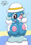 absurd_res anthro big_breasts breasts digital_media_(artwork) female fur generation_7_pokemon hi_res nintendo nipples pokemon pokemon_(species) smile solo zorrita_lily