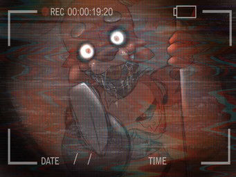 anthro bodily_fluids camera creepy drooling exposed_endoskeleton hook hook_hand looking_at_viewer machine male nightmare_fuel open_mouth pirate saliva sharp_teeth slime smile solo teeth text kyubbi-arts five_nights_at_freddy's scottgames foxy_(fnaf) animatronic canid canine fox mammal robot 2014 4:3 english_text hi_res