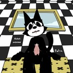 anthro blush ejaculation embarrassed erection fangs inside low-angle_view male open_mouth sitting solo teeth window worried kukat felix_the_cat_(series) felix_the_cat domestic_cat felid feline felis mammal 1:1 2015 hi_res