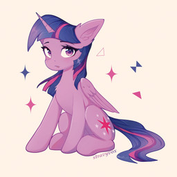 chest_tuft female feral horn inner_ear_fluff looking_at_viewer open_mouth simple_background solo sparkles tuft wings stravy_vox friendship_is_magic hasbro my_little_pony mythology twilight_sparkle_(mlp) equid equine mammal mythological_creature mythological_equine winged_unicorn 1:1 absurd_res hi_res