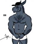 abs anthro baseball_cap biped black_eyebrows black_eyes bottomwear boxers_(clothing) clothed clothing eyebrows front_view grey_body grey_horn grey_nipples grey_scales hat headgear headwear horn jewelry looking_away male muscular muscular_anthro muscular_male navel necklace nipples pecs scales simple_background smile solo standing tail text text_on_clothing text_on_underwear topless underwear white_background white_bottomwear white_clothing white_underwear wristband bgn calvin_klein mythology dante_(bgn) dragon mythological_creature mythological_scalie scalie 2017 digital_media_(artwork) portrait signature three-quarter_portrait url