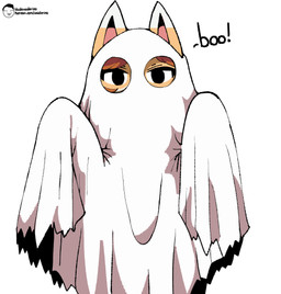 anthro biped black_eyes brown_hair clothed clothed_anthro clothed_female clothing costume dipstick_ears ear_markings female female_anthro ghost_costume hair halloween_costume holidays looking_at_viewer multicolored_ears pink_inner_ear pointy_ears simple_background solo text white_background white_ear_tips voider_(artist) halloween bully_fox canid canine fox mammal 2025 artist_name digital_media_(artwork) hi_res url