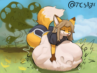 4_fingers after_vore ambiguous_anthro ambiguous_gender ambiguous_pred anthro anthro_pred ass_up belly belly_on_ground belly_squeeze belly_squish big_belly biped black_clothing black_nose black_shirt black_text black_topwear blep bloated blonde_hair bodily_noises bone bone_breaking bone_imprints bones_in_stomach brown_arms brown_ear_tips cheek_tuft clenched_eyes closed_smile clothed clothed_ambiguous clothed_anthro clothing cloud cloud_emanata compression_sound_effect countershade_face countershade_fur countershade_torso countershading cracking crunch crushing_sound_effect curved_text day death dipstick_ears dipstick_tail ear_markings ears_up emanata eyebrows eyes_closed facial_tuft fart fart_cloud fart_fetish fatal_vore fingers fluffy fluffy_tail fully_inside fur furgonomic_underwear furgonomics glistening glistening_hair gloves_(marking) grass grass_field green_fart_cloud green_heart hair hand_on_belly hand_on_own_belly heart_symbol huge_belly huge_hips huge_thighs light long_hair looking_pleasured lying lying_on_ground markings monotone_belly monotone_clothing monotone_hair monotone_shirt monotone_topwear motion_lines mouth_closed multicolored_body multicolored_ears multicolored_fur nature nature_background on_front on_ground onomatopoeia outside plant pointy_ears pose prick_ears resting_on_belly rumbling_stomach same_size_vore shirt short_sleeved_shirt short_sleeves shortened_sound_effect shrub skull skull_imprint skull_in_fart_cloud skull_symbol sky smile sound_effect_variant sound_effects squish straight_arm tail tail_markings tan_belly tan_body tan_countershading tan_face tan_fur tan_inner_ear tan_tail_tip tan_tuft text thick_thighs three-quarter_view tongue tongue_out topwear tuft twitter_handle underwear unseen_prey vore vowelless vowelless_sound_effect wide_hips yellow_arms yellow_body yellow_ears yellow_face yellow_fur yellow_legs yellow_tail tcsrjx canid canine fox mammal 2025 character_request digital_media_(artwork) digital_painting_(artwork) english_description english_text full-length_portrait hi_res lighting painting_(artwork) portrait shaded signature soft_shading
