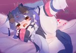 anthro anus arms_tied bed bodily_fluids bound clothed clothing crying female forced furniture genitals kemono open_mouth pussy solo tears young young_anthro young_female deaic mammal