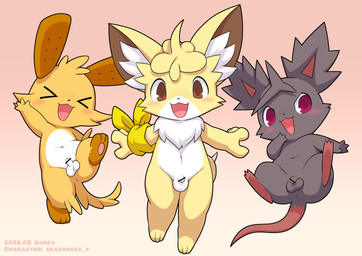 anthro balls blush censor_bar foreskin genitals group humanoid_genitalia humanoid_penis male penis simple_background small_penis text trio unretracted_foreskin young young_anthro young_male konzaburou mammal rodent censored hi_res
