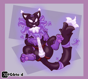 animal_dildo animal_sex_toy anus black_body colored_fire dildo empty_eyes equine_dildo female feral fire flaming_hair furgonomic_strapon looking_at_viewer lying on_back open_mouth pawpads pseudo_hair purple_fire purple_stripes sex_toy simple_background solo strapon stripes tail white_eyes goombato_dibujos rigel_(kori) domestic_cat elemental_creature felid feline felis fire_creature mammal absurd_res hi_res